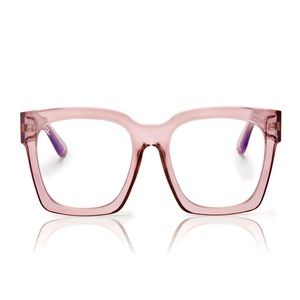 Dime Optics Anonymous Blue Light Glasses Cotton Candy Pink Oversized NEW NWT